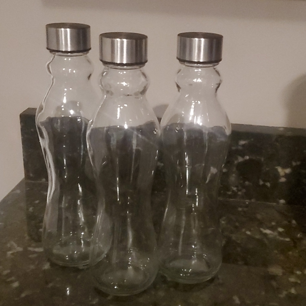 Glass Water Bottles set of 3